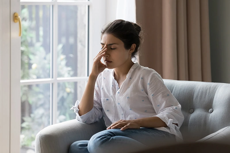 A person struggles with relapse.